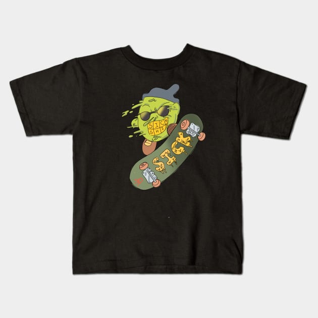 booger skater Kids T-Shirt by Thearchian